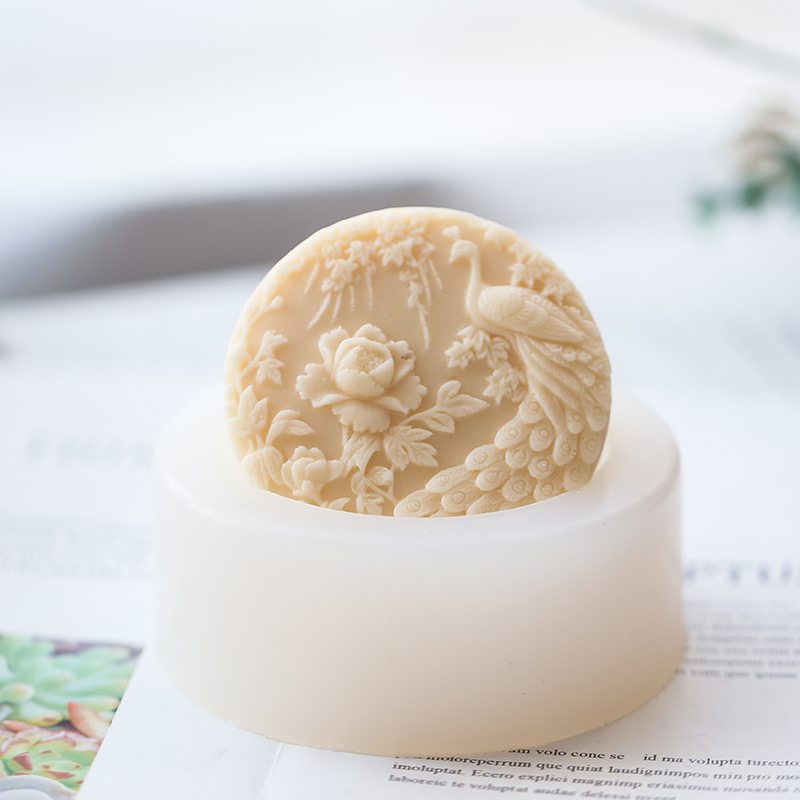 Candle Supplies Shop - Peacock Flower Pattern Silicone Soap Mold