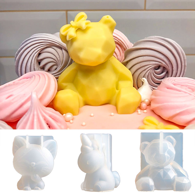 3D Stereo Bear Silicone Mold D - Candle Supplies Shop 评论和价格